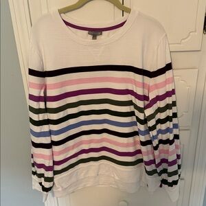 Talbots White Top with Purple Trim